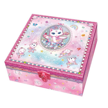 Pamiętnik z akcesoriami w pudełku z półkami Kot baletnica