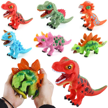 GUMOWE FIGURKI DINOZAURÓW DO ROZCIĄGANIA ANTYSTRESOWE GNIOTKI 6 WZORÓW