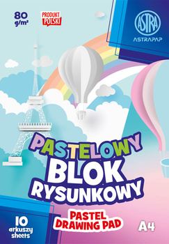 Blok kolorowy barwiony w masie ASTRAPAP PASTEL A4 80g 10 ark