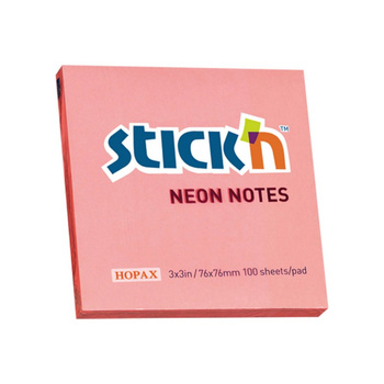 Notes samoprzylepny 76x76 mm różowy neon 100 kartek