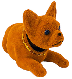 PIESEK FLOKOWANY KIWAJĄCY GŁOWĄ FIGURKA ZABAWKA DEKORACJA DO AUTA PREZENT