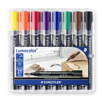 Marker Lumocolor wodoodporny okrągły 8 kol. w etui box Staedtler