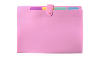 Teczka A4 harmonijkowa PP pastel różowy