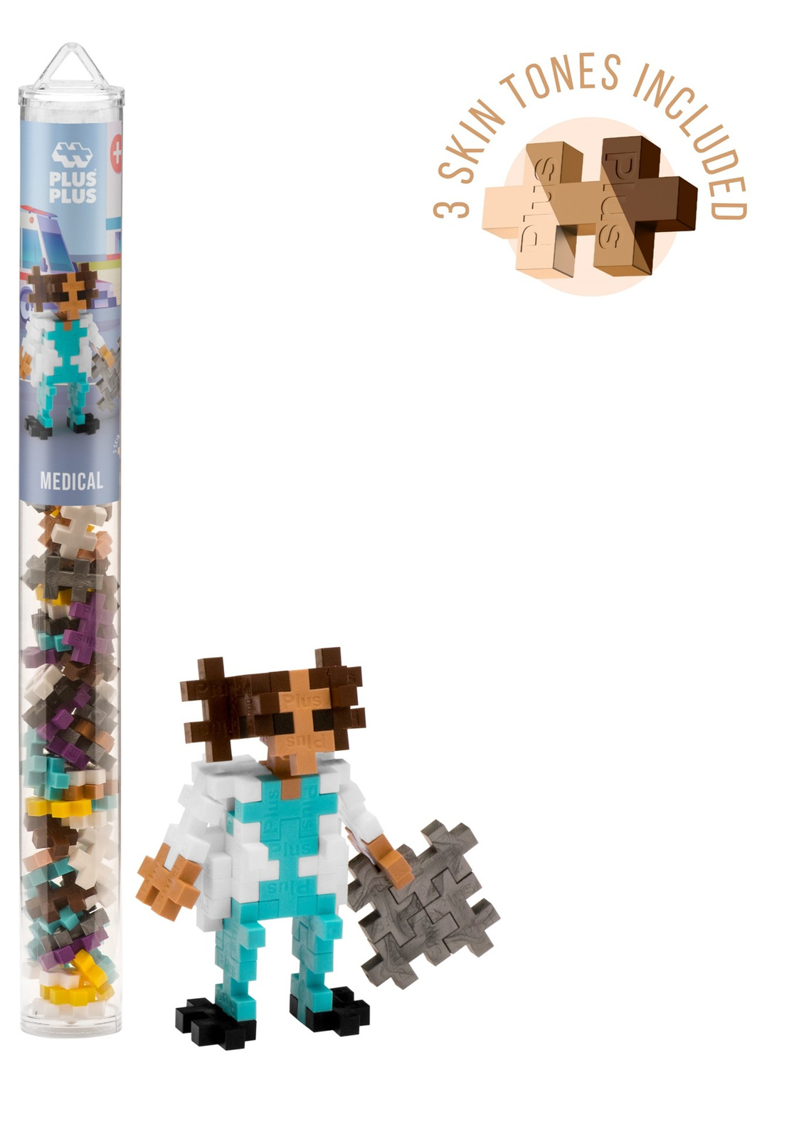PLUS-PLUS TUBA LEKARZ - zbudowana postać lekarza z klocków