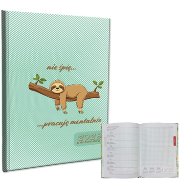 Kalendarz 2026 A5 tygodniowy notatka Leniwiec 2