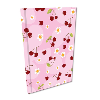 Notes A5 kratka Soft Touch Wisienki w różu