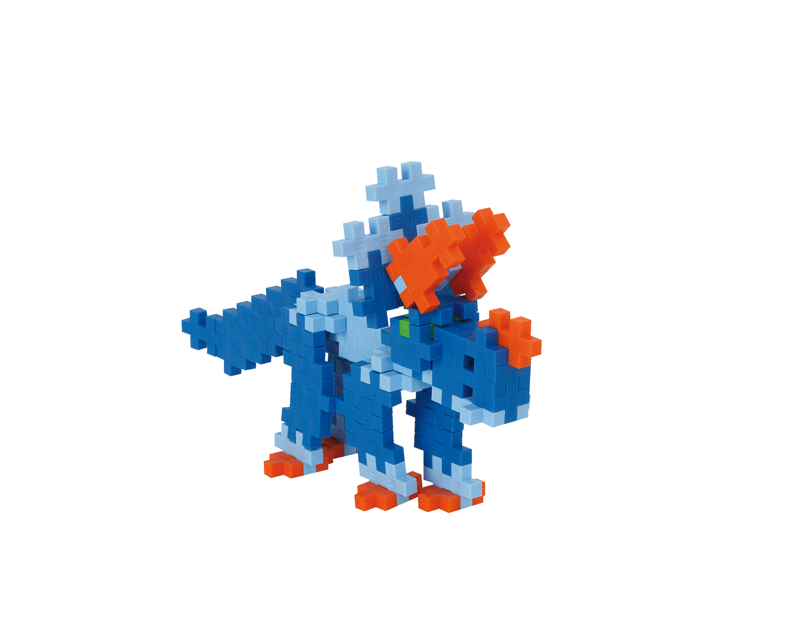 Zbudowany z klocków PLUS-PLUS kolorowy model triceratopsa