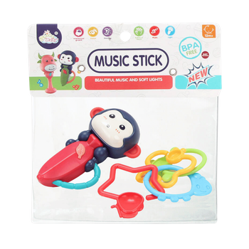 Grzechotka muzyczna małpka zabawka interaktywna dla niemowląt kolorowa