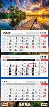Kalendarz 2026 trójdzielny Mazury KT1 V82