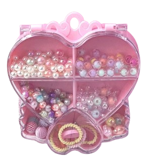 Zestaw koralików dla dziewczynek serce etui kreatywna zabawa rękodzieło