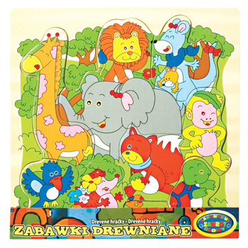 Układanka Drewniana Zwierzęta Dzikie Edukacyjna Zabawka dla Dzieci