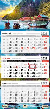 Kalendarz 2026 trójdzielny Tajlandia KT1-V.76