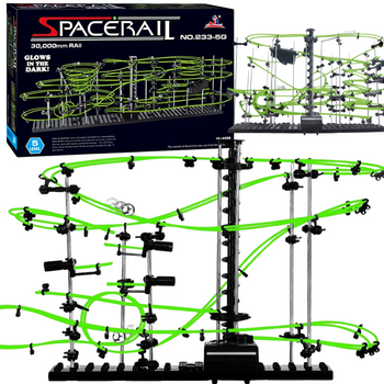 Zestaw Kosmiczny Tor Kulkowy Kulodrom Winda Puzzle Klocki 3D Montessori XXL