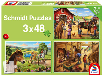 Puzzle 3x48 Konie 112942