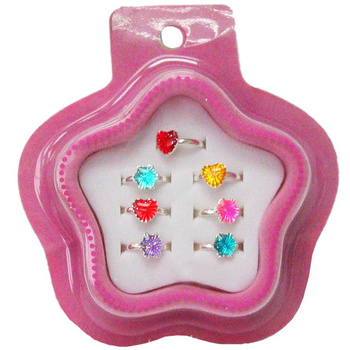 Pierścionki Metalowe Z Oczkiem Zestaw 7 Sztuk Dla Dziewczynki Prezent