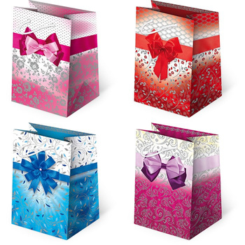 Torebki prezentowe T5-98 Kokardy jasne 10 sztuk