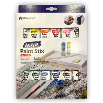 Farby akrylowe w sztyfcie MUNGYO 12 kolorów