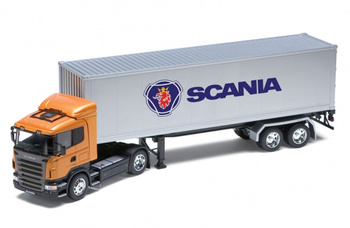 Model ciężarówki Welly Truck z przyczepą Scania 1:32 realistyczny design