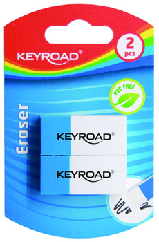 Gumka Keyroad wielofunkcyjna niebiesko-biała 2 sztuki blister