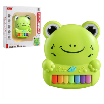 Pianinko Muzyczne Żaba Dla Dzieci 2 Kolory Światło Dźwięk Prezent
