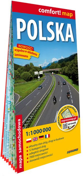 Polska mapa samochodowa 1:1 000 000 laminat 2025