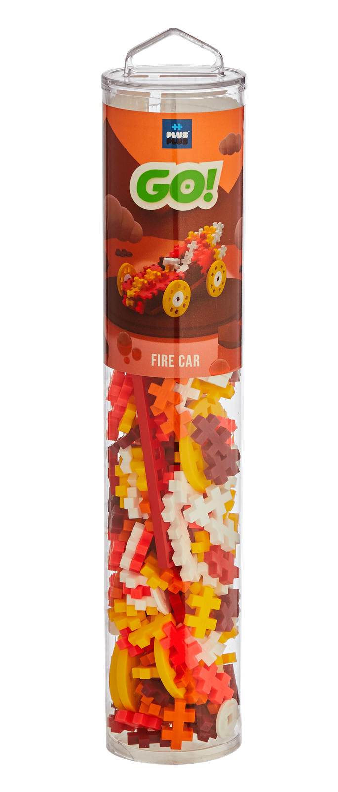 Zestaw Plus-Plus Auto 200 elementów w tubie – pomarańczowe klocki do budowy samochodu