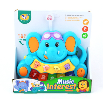Pianinko Słoń Muzyczna Zabawka Dla Dzieci Interaktywna Edukacyjna