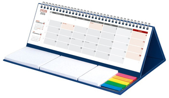 Kalendarz 2026 z notesem MAXI miesięczny spiralowany granat