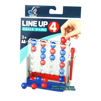 GRA LOGICZNA 4 W LINII ZRĘCZNOŚCIOWA DLA DZIECI I DOROSŁYCH W PUDEŁKU