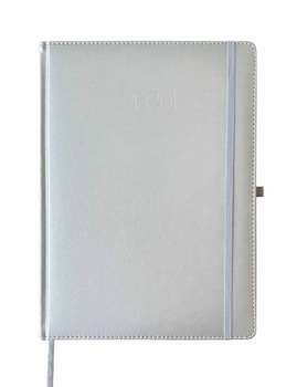 Kalendarz 2026 A4 Metalic elegance dzienny V4 srebrny K-ADL