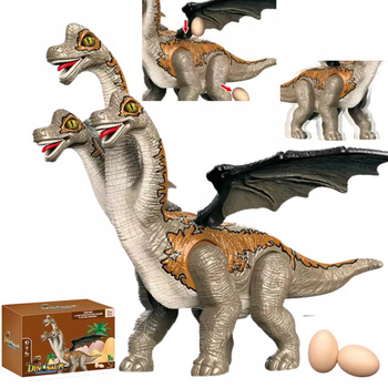Trzy Głowy Dinozaur Interaktywny Ruchoma Głowa Ogon Chodzi Ryczy Led Jaja
