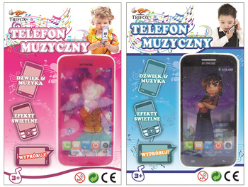 Telefon zabawka na baterie dla dzieci interaktywny kolorowy dźwiękowy