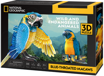 CUBIC FUN PUZZLE 3D NATIONAL GEOGRAPHIC ZAGROŻONE ZWIERZĘTA - ARA SZAFIROWA