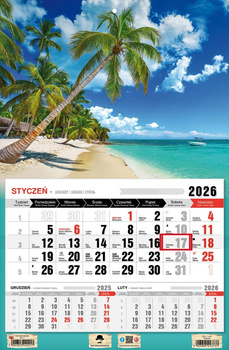 Kalendarz 2026 trójdzielny jednodzielny Tropik KTJ1 V43