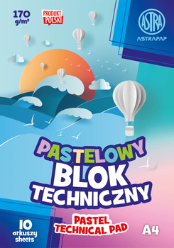 Blok kolorowy barwiony w masie ASTRAPAP PASTEL A4 170g 10 ark