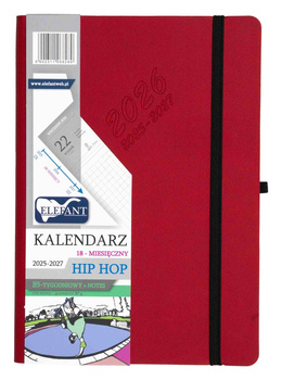 Kalendarz 2026 18 m-cy. Hip hop B5 tygodniowy czerwony