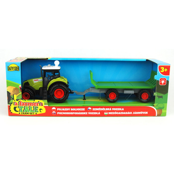Traktor z przyczepą dźwiękowy zabawka dla dzieci w kolorowym pudełku