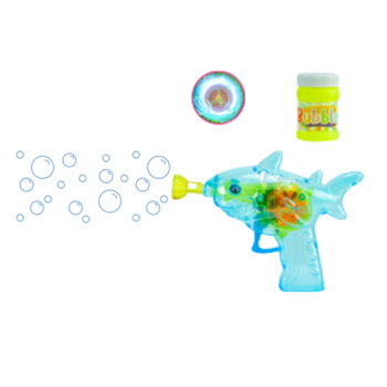 Pistolet na bańki dziecięcy rekin zabawka 3 kolory interaktywny