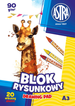 Blok rysunkowy ASTRAPAP A3 90g 20 arkuszy