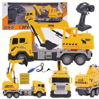 Koparka Zdalnie Sterowana RC Pilot Akumulator Kabel Pojazd Budowlany Zestaw