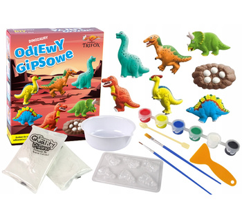 Dinozaury zestaw do odlewania z gipsu edukacyjny kreatywny dla dzieci