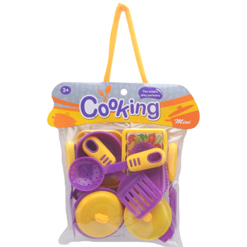 ZESTAW NACZYŃ KUCHENNYCH 12 ELEMENTÓW ZABAWKA DLA DZIECI GOTOWANIE W TORBIE