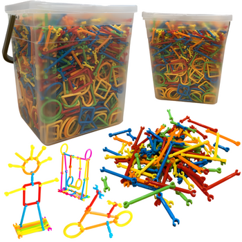 Klocki Konstrukcyjne Zestaw 2400 Elementów Figury Geometryczne Budowanie