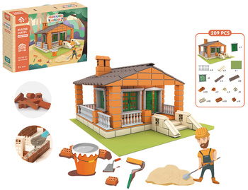 Klocki cegły konstrukcyjne do budowy domku zestaw 209 elementów