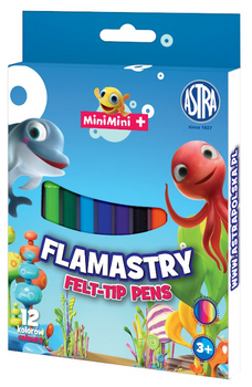 Flamastry okrągłe ASTRAKIDS Mini Mini - 12 kolorów