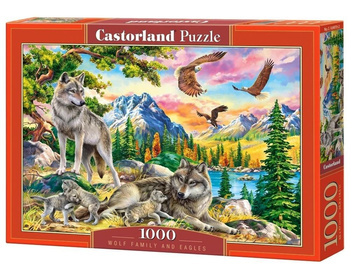 Puzzle 1000 Wolf Family and Eagles CASTOR Castorland