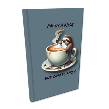 Notes A5 kratka Soft Touch Leniwiec Kawa