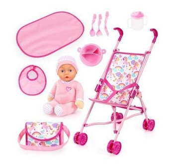 Wózek spacerówka z lalką i akcesoriami Buggy Bayer Design