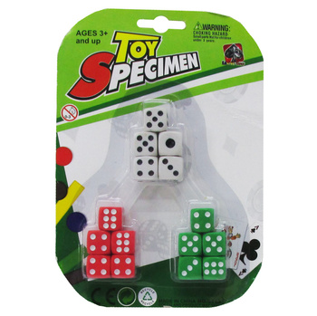 ZESTAW KOŚCI DO GRY KOSTKI K6 BIAŁE KOMPLET KOSTEK 15 SZTUK GRA W KOŚCI