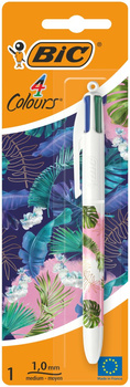 Długopis BIC 4 Colours Message Botanical AST blister 1 szt. mix